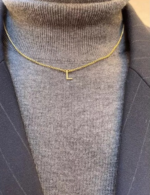 Collar Inicial Oro 18k Circonitas