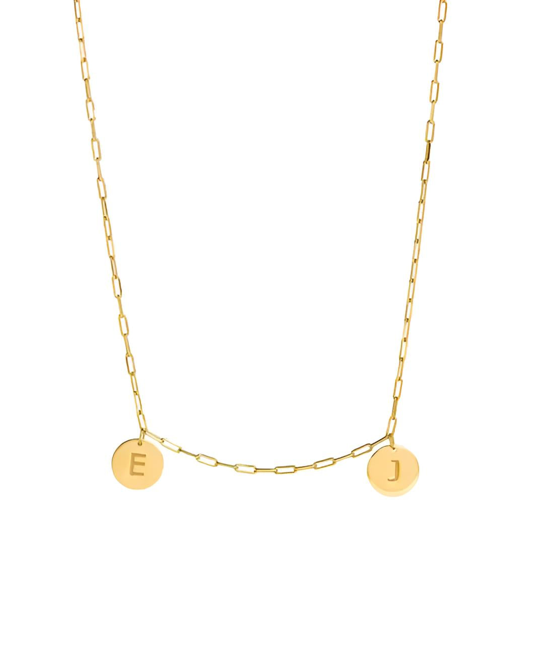 Collar Medalla 2 Iniciales Oro