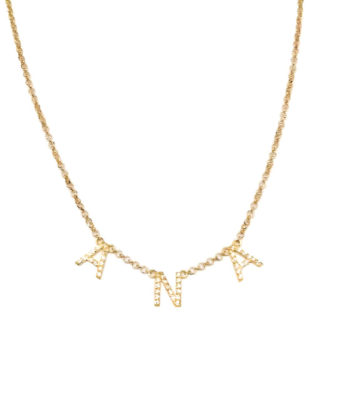 Collar Nombre Oro 18k Circonitas
