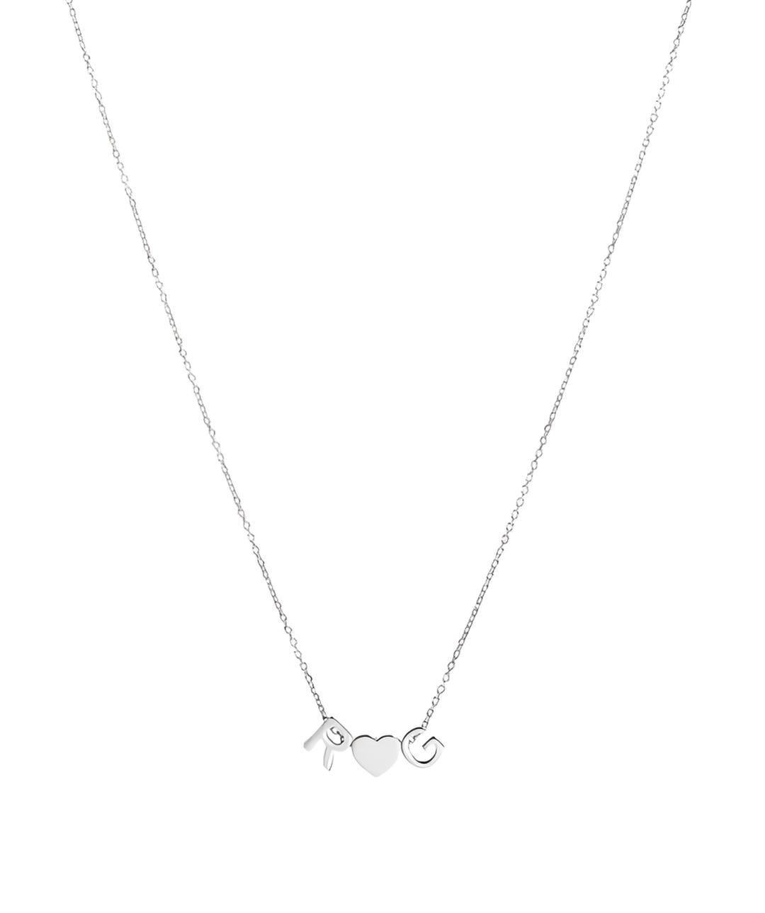 Initial Heart Necklace Silver