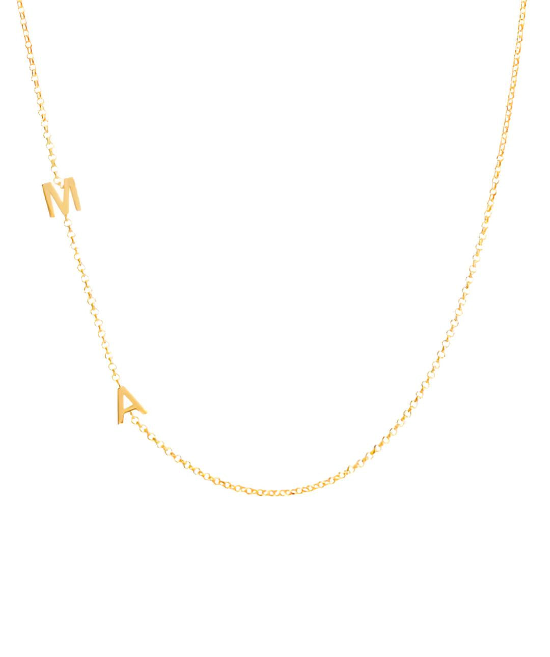 Double Initial Necklace 9k Gold
