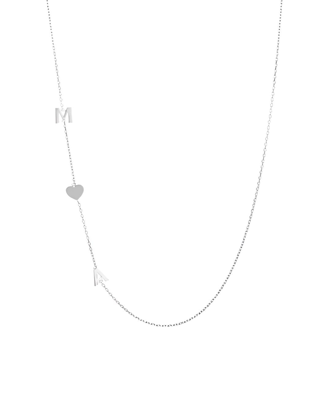 Collar Doble Inicial Corazón Plata