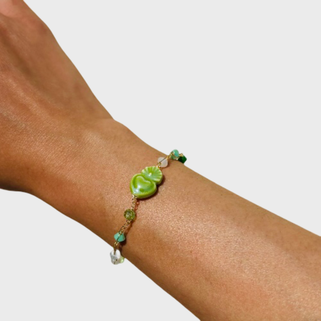 Pulsera Corazón Verde