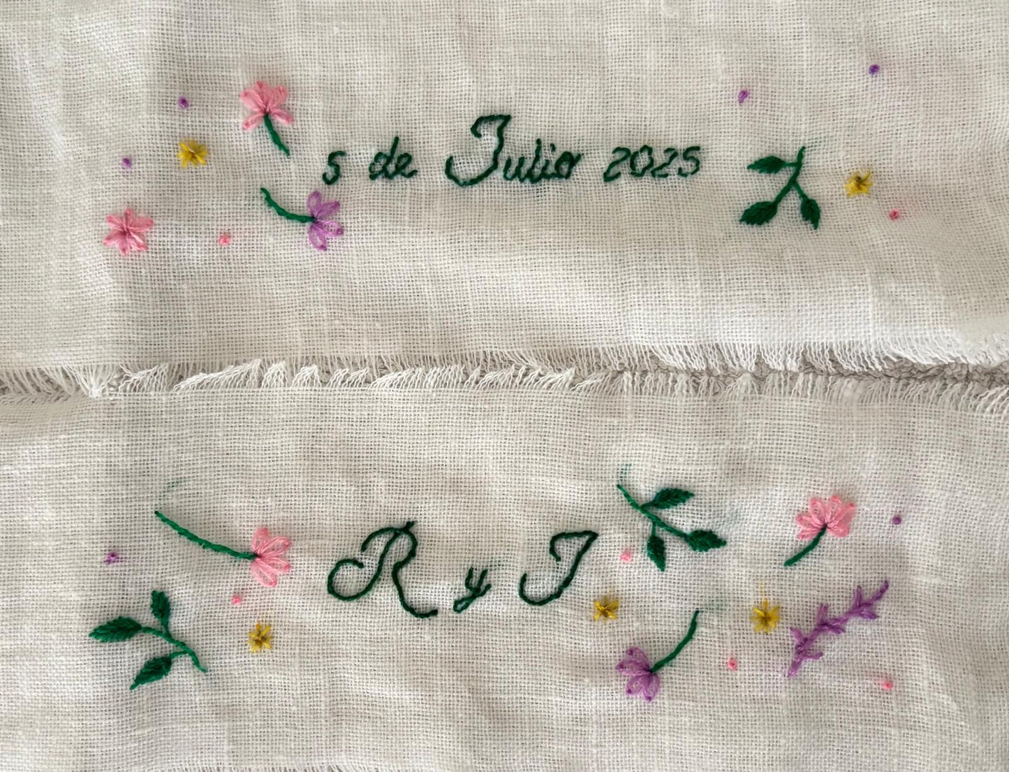 Embroidered Bridal Bouquet Ribbon