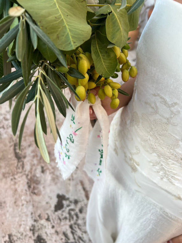 Embroidered Bridal Bouquet Ribbon