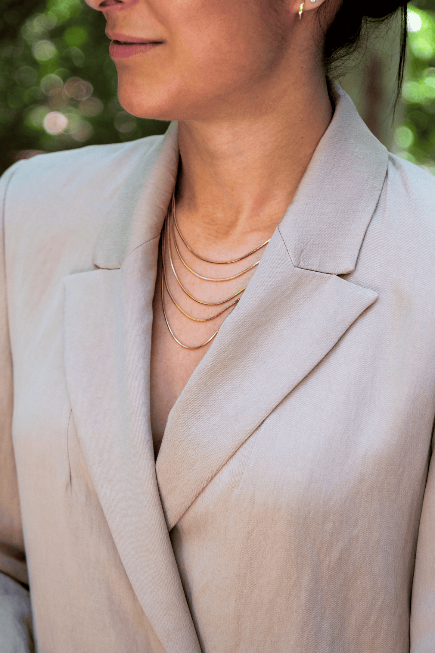 Five Gold Chain Necklace