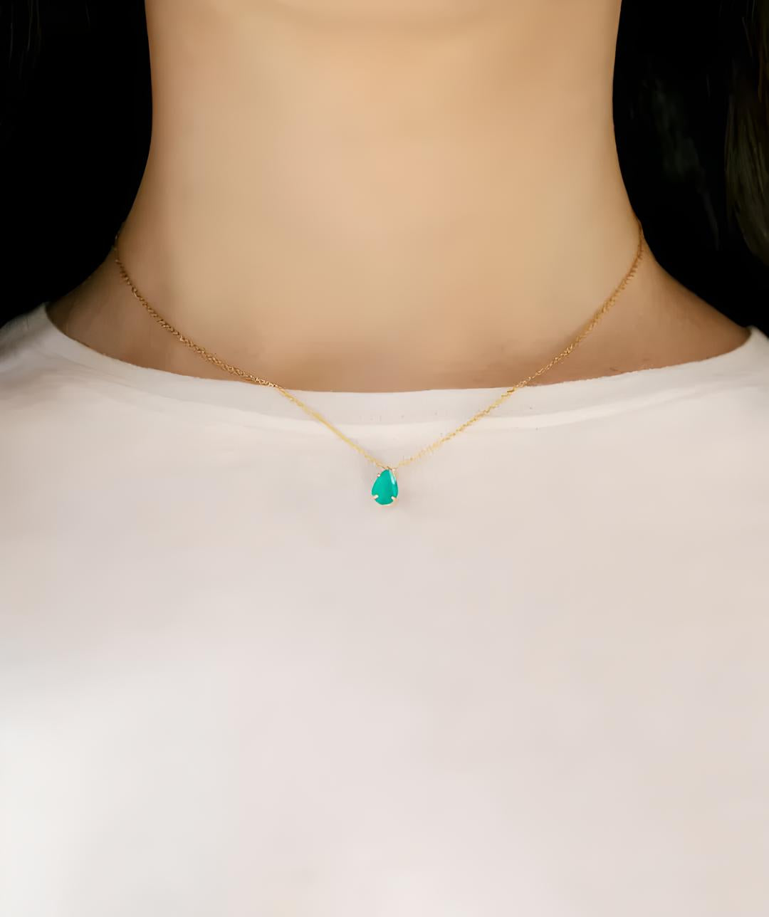 Collar Lágrima Verde