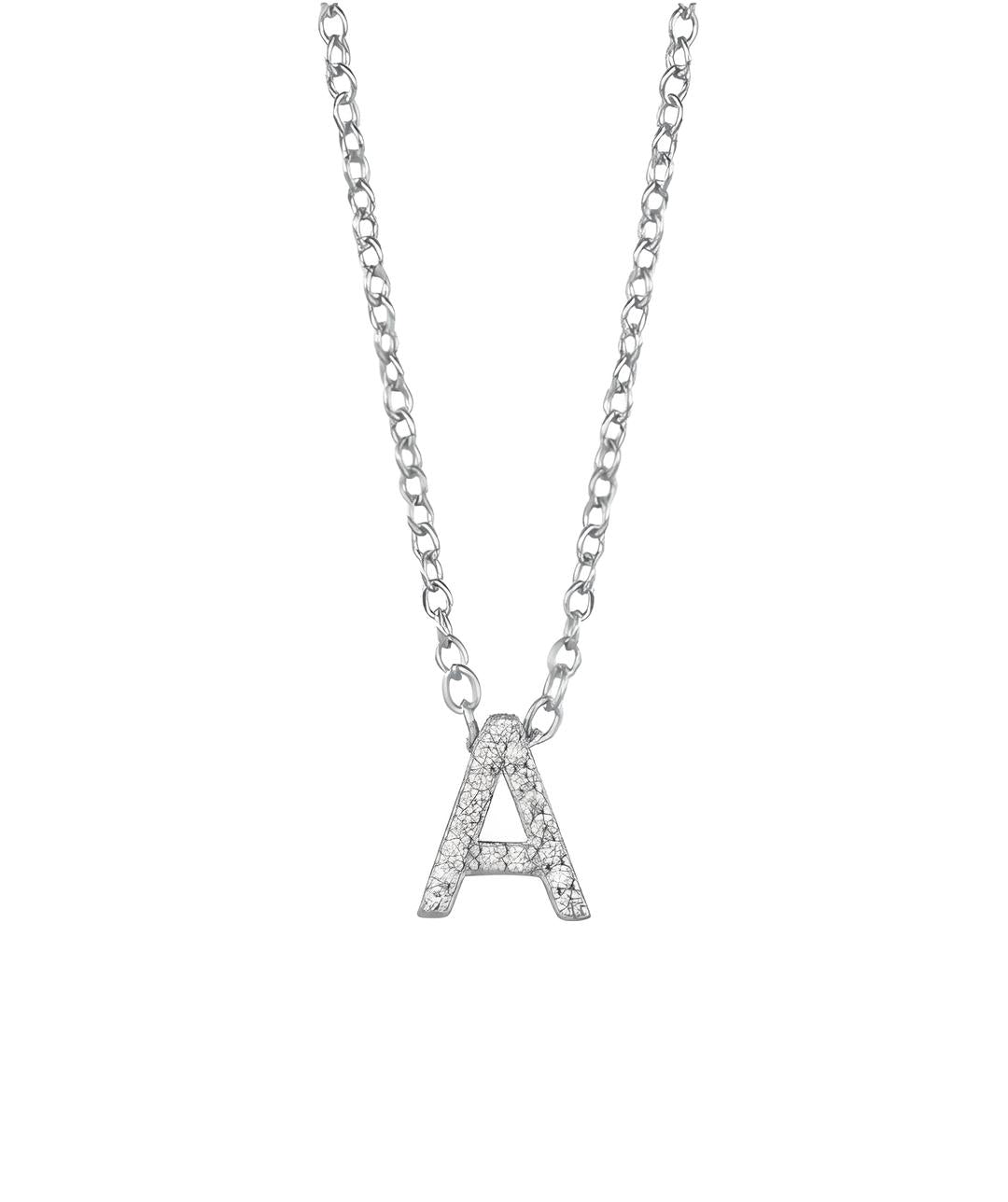 Initial Necklace Silver Zirconia