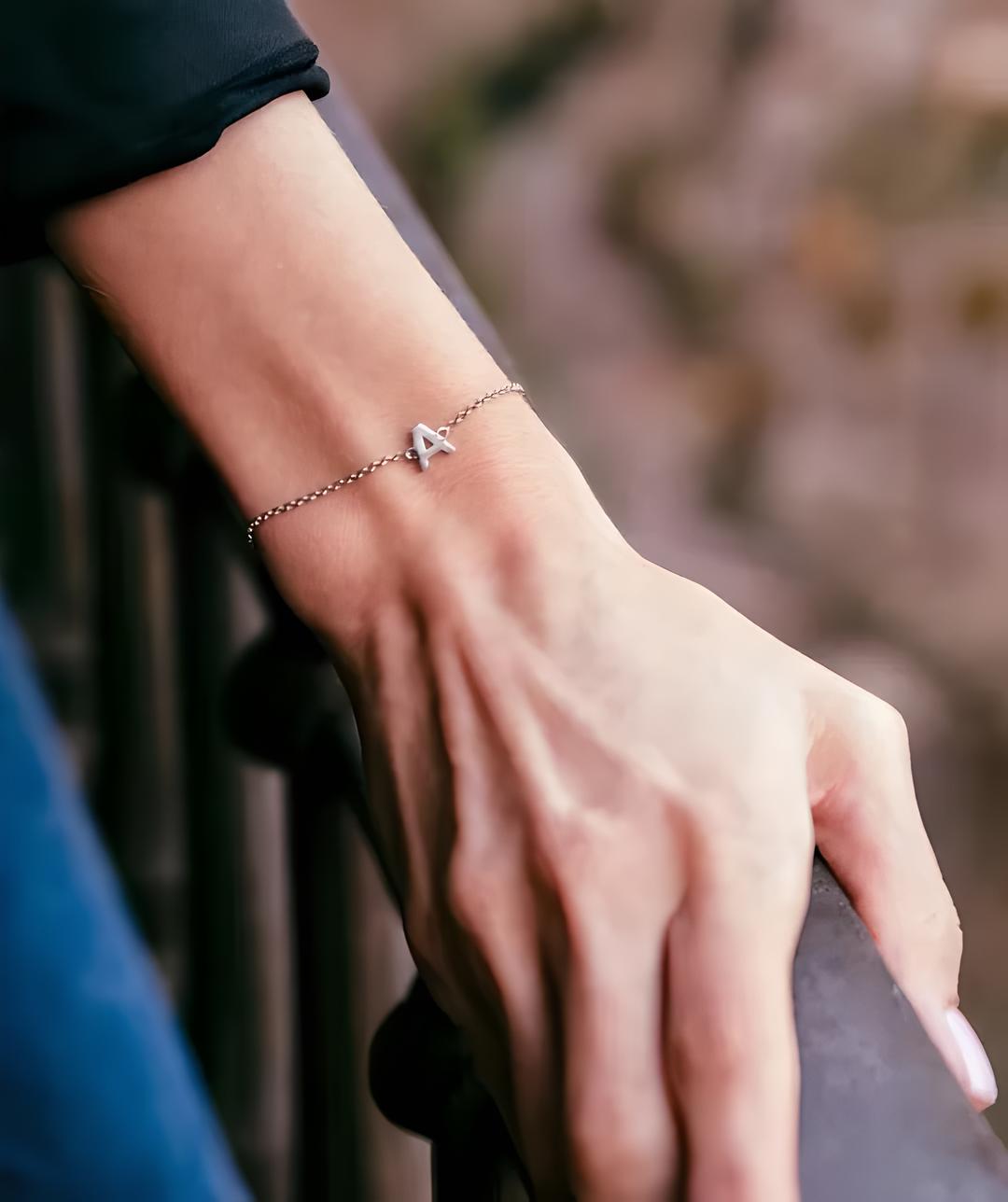 Pulsera Cadena Inicial Plata