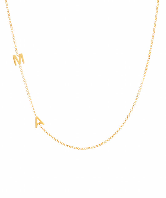 Double Initial 18k Gold Necklace
