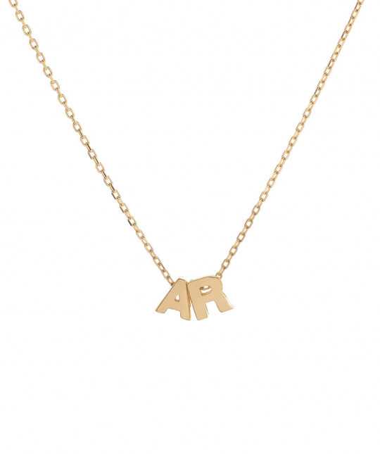 18k Gold Initials Necklace