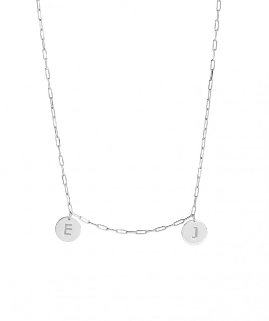 Necklace Medals 2 Initials Silver