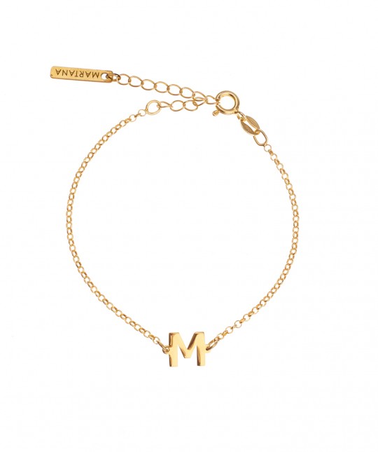 Initial Chain Bracelet Gold Plated