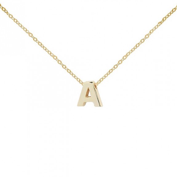 Plate Gold initial Necklace