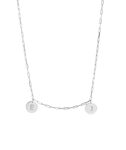 Collar Medallas 2 Iniciales Plata