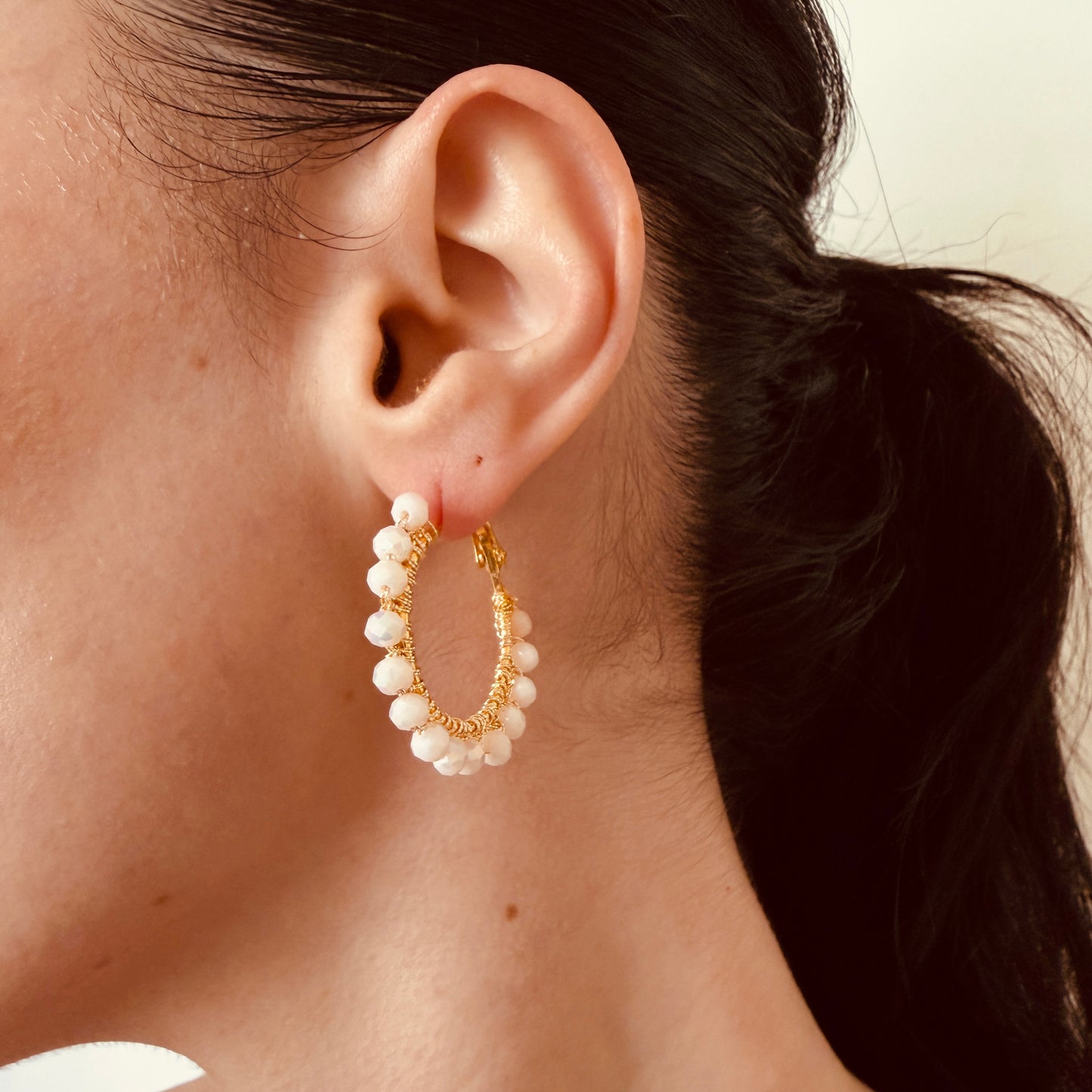 Pendientes Borlas Marfil