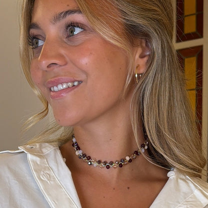 Collier Tresse Bordeaux