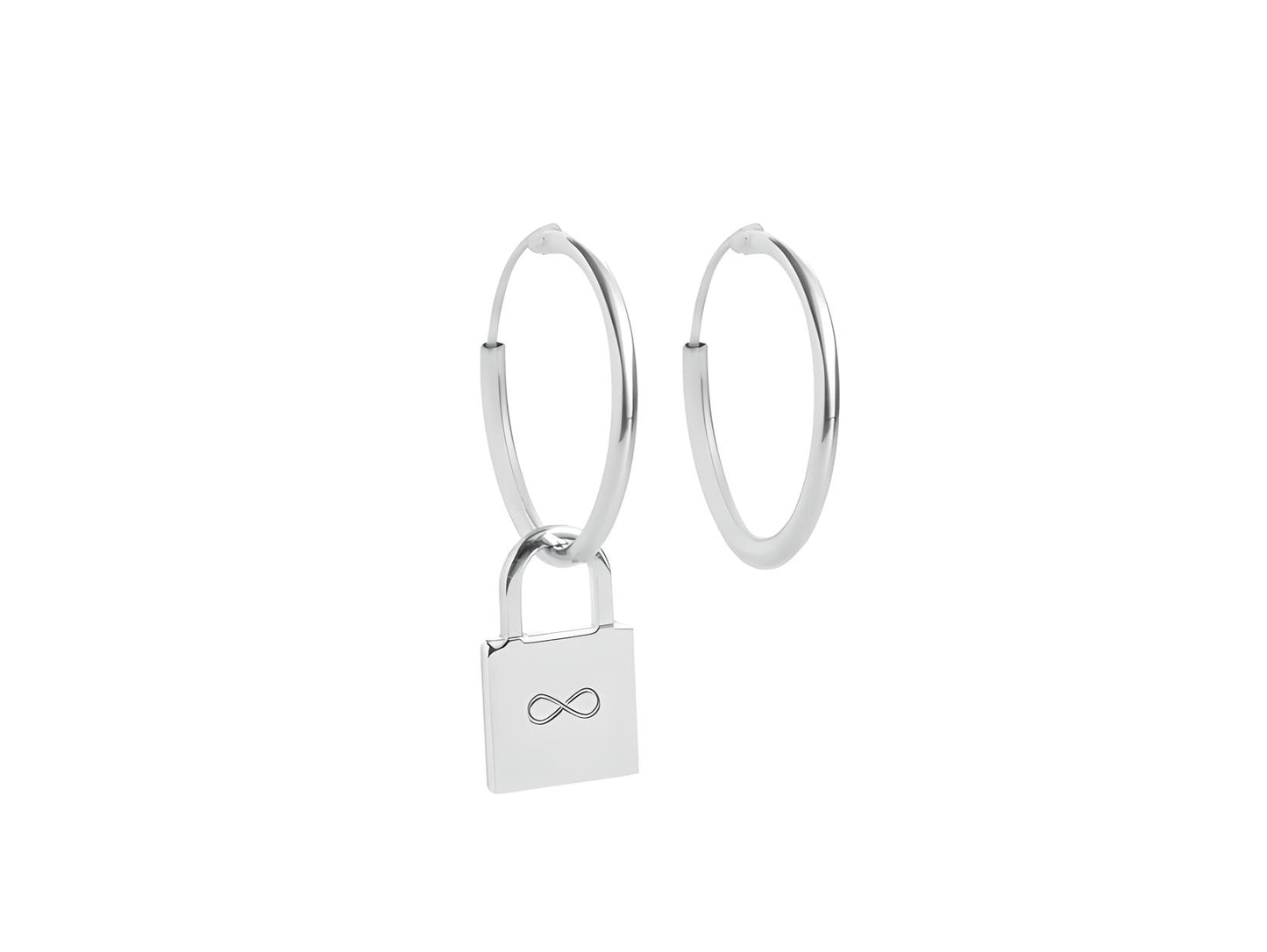 Silver Padlock Earrings