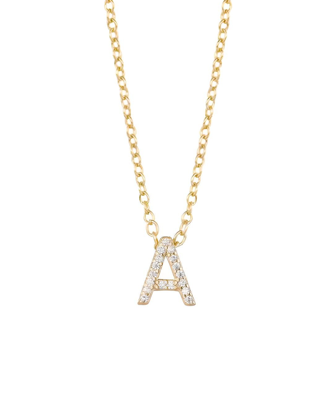 Initial Necklace 9k Gold Zirconia