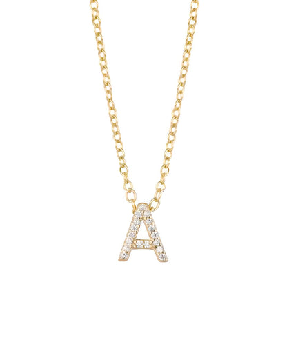Initial Necklace 9k Gold Zirconia