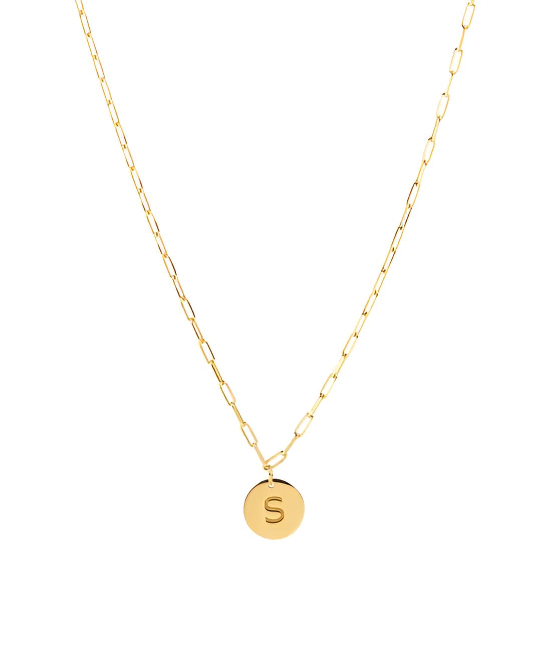 1 Initial Gold Medal Necklace