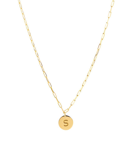1 Initial Gold Medal Necklace