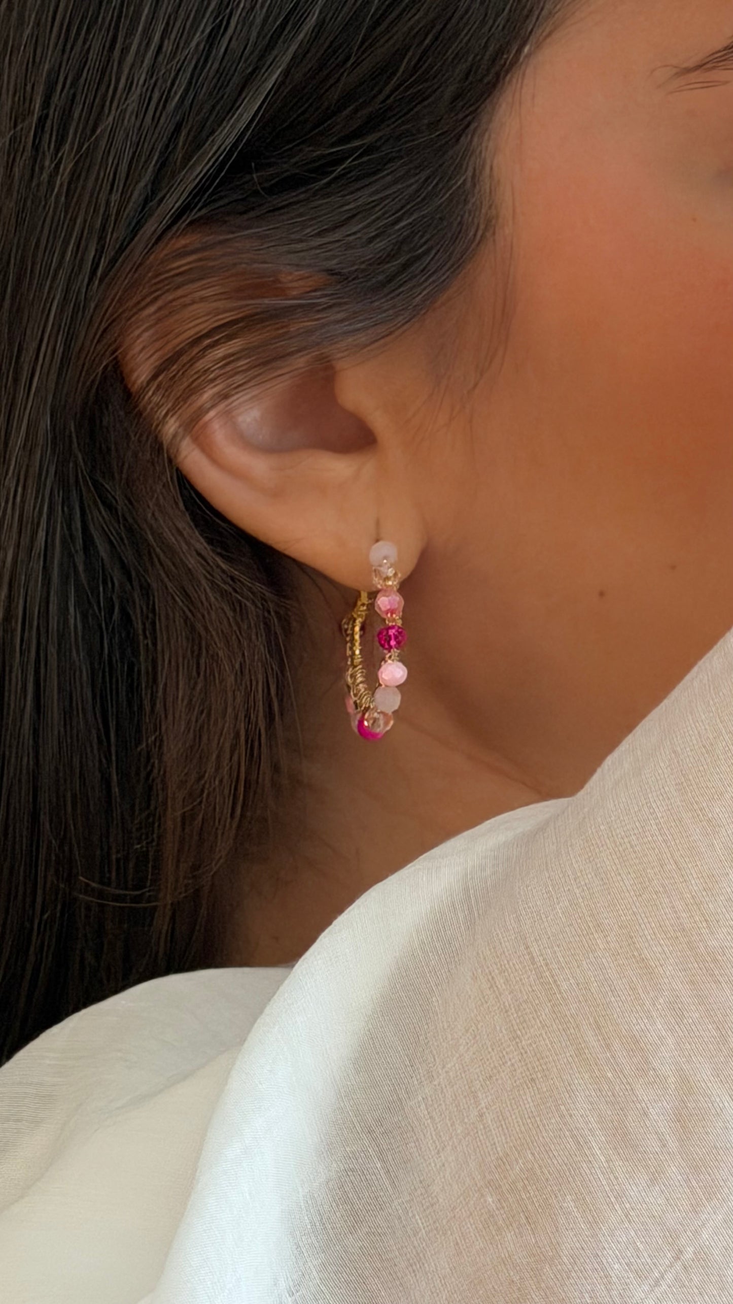 Pendientes Borlas Rosa