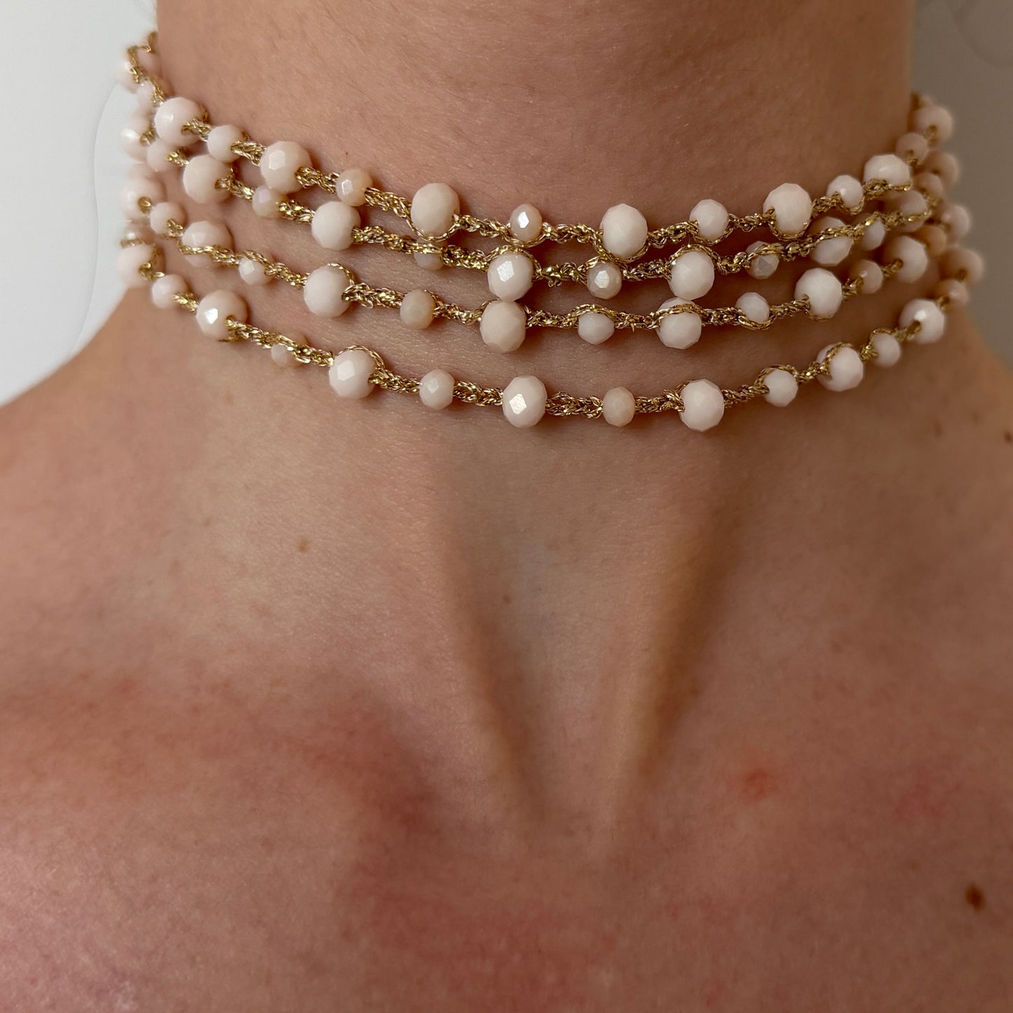 Collar Borlas Marfil *preorder