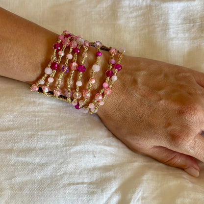 Collar Borlas Rosa