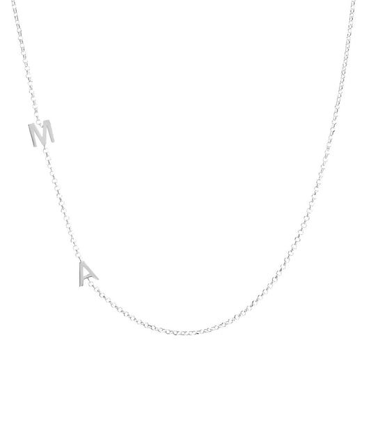 Collar Doble Inicial Plata
