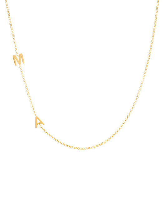 Collar Doble Inicial Oro 9k