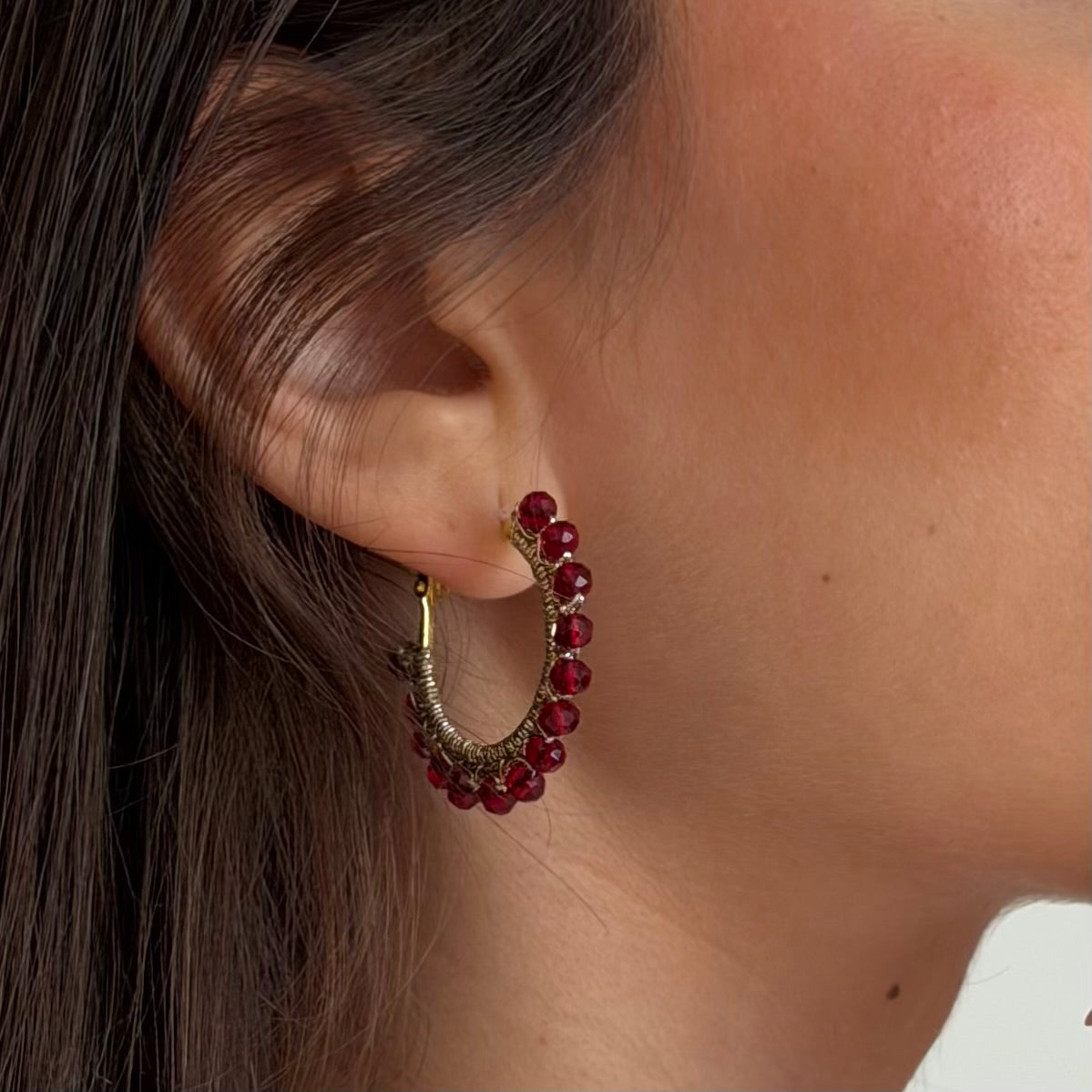 Pendientes Borlas Burdeos