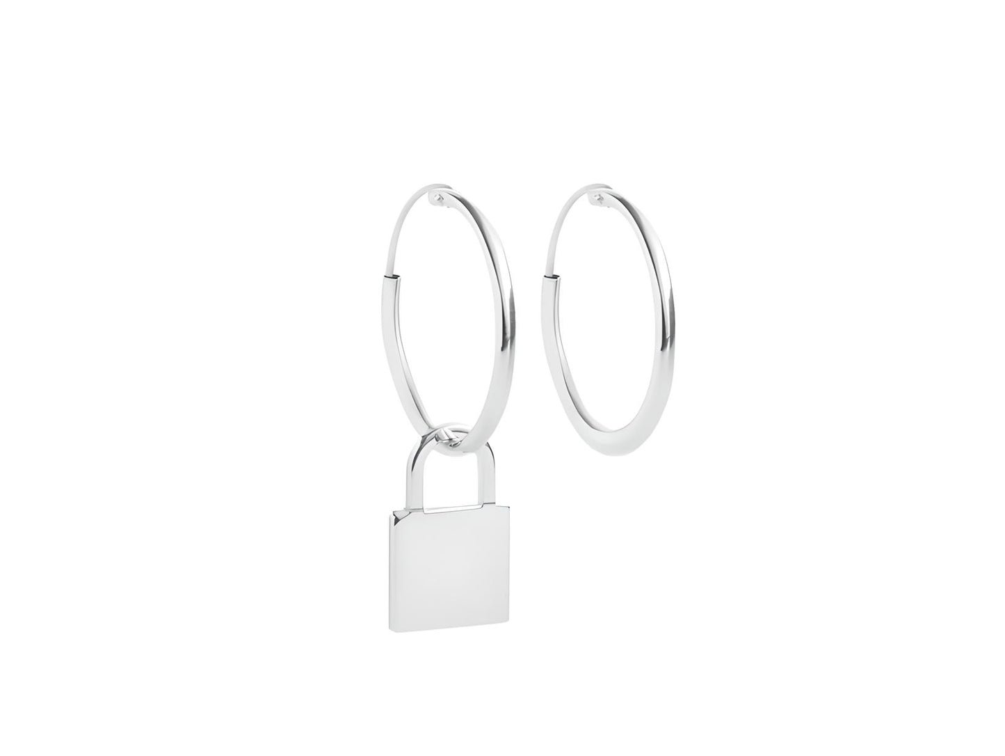 Silver Padlock Earrings