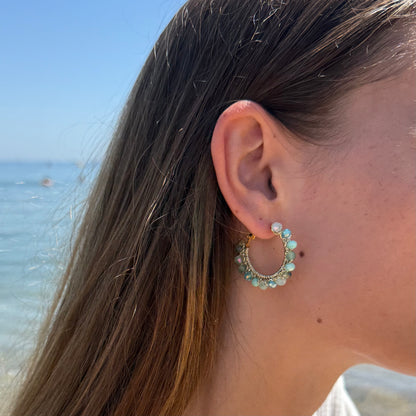 Pendientes Borlas Turquesa
