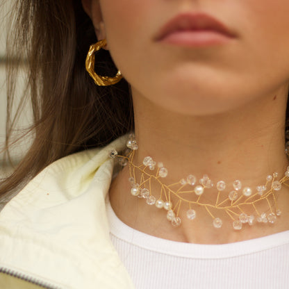 Choker Rama Flor Perlas