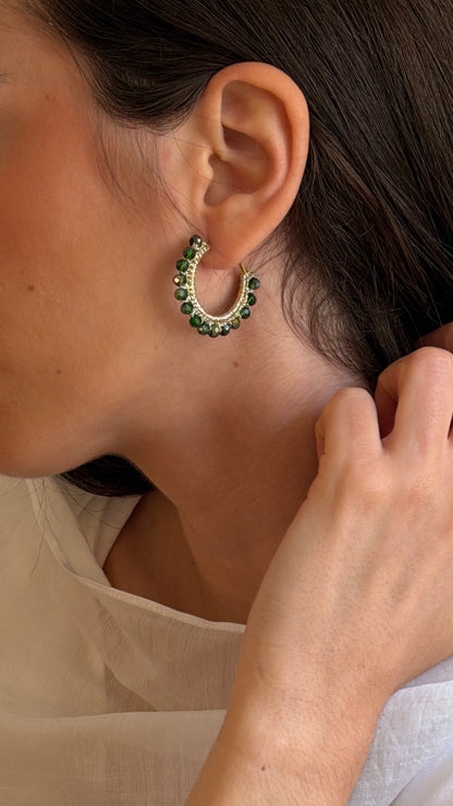 Pendientes Borlas Verde