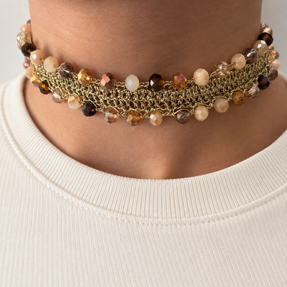 Collar Doble Borlas Tierra