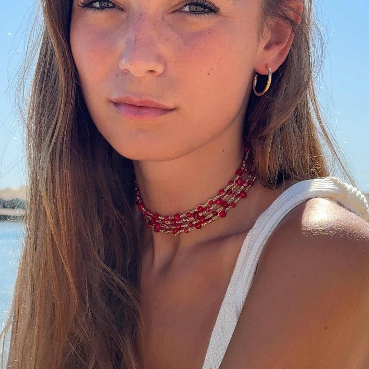 Collar Borlas Rojo *preorder