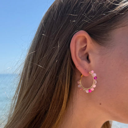 Pendientes Borlas Rosa