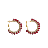 Pendientes Borlas Burdeos
