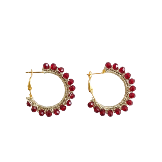Pendientes Borlas Burdeos