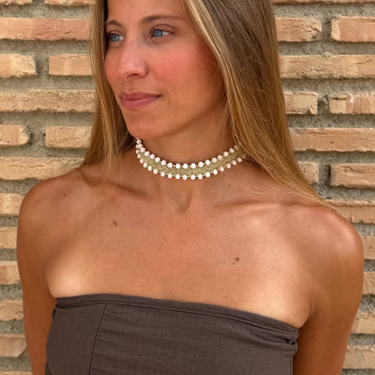 Ivory Double Tassel Necklace *preorder