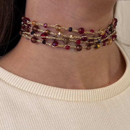 Collar Borlas Burdeos