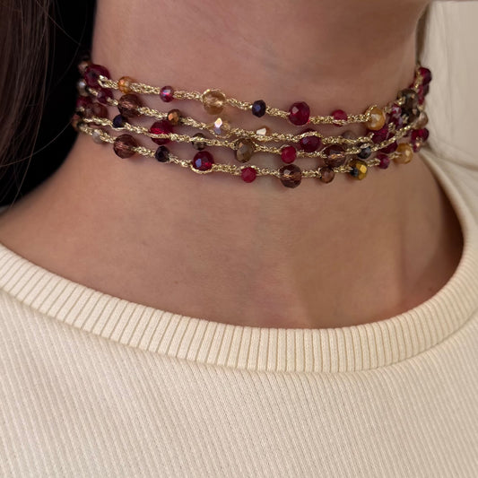 Collar Borlas Burdeos