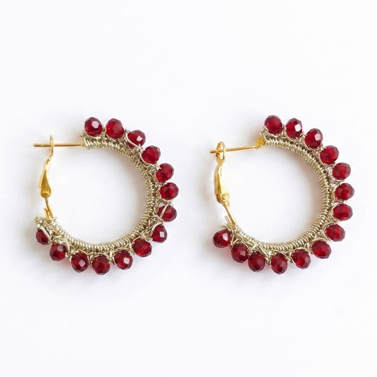 Pendientes Borlas Burdeos