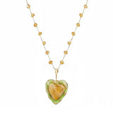 Orange and Green Heart Necklace