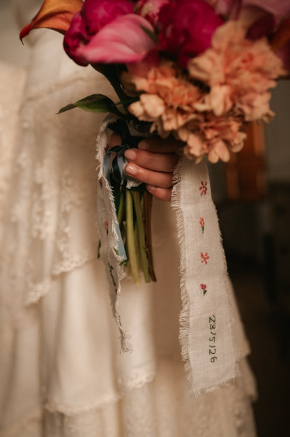 Embroidered Bridal Bouquet Ribbon