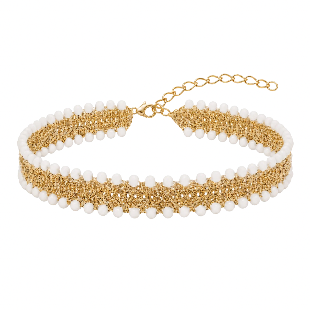 Collar Doble Borlas Marfil