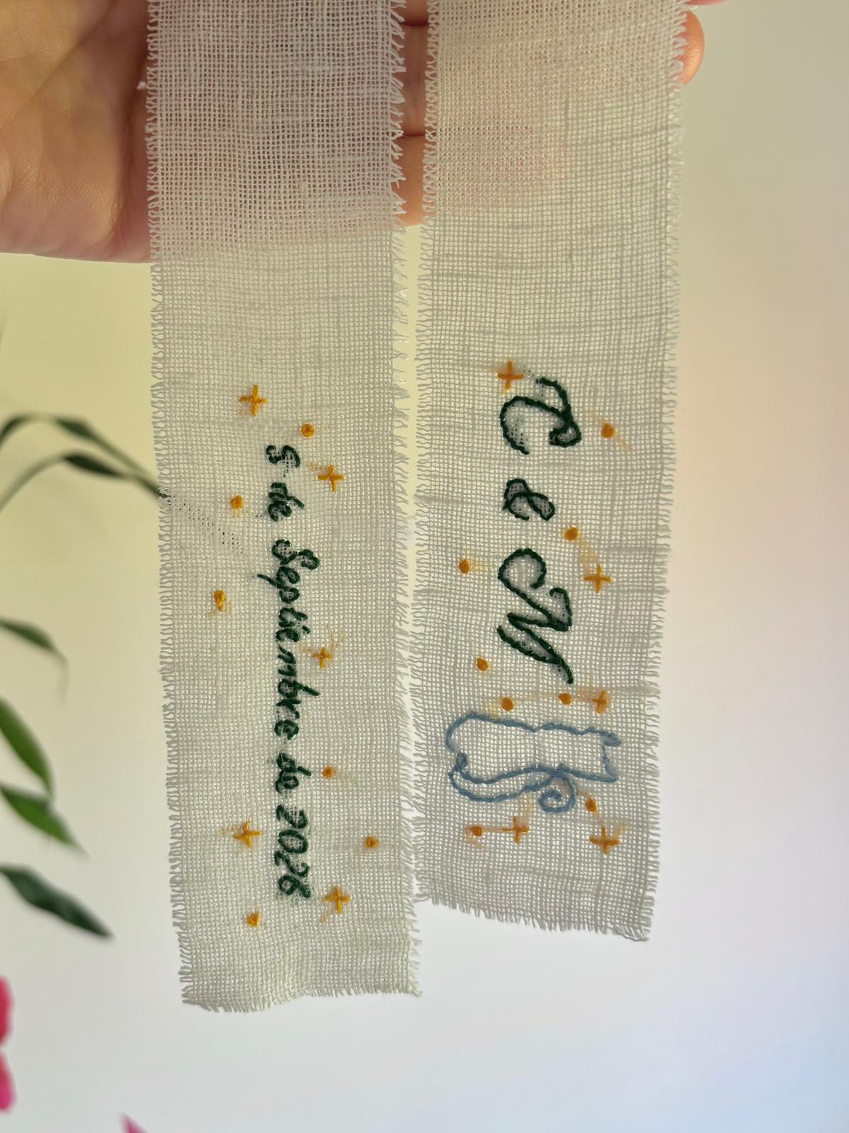 Embroidered Bridal Bouquet Ribbon