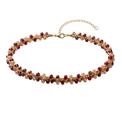 Collar Trenza Burdeos